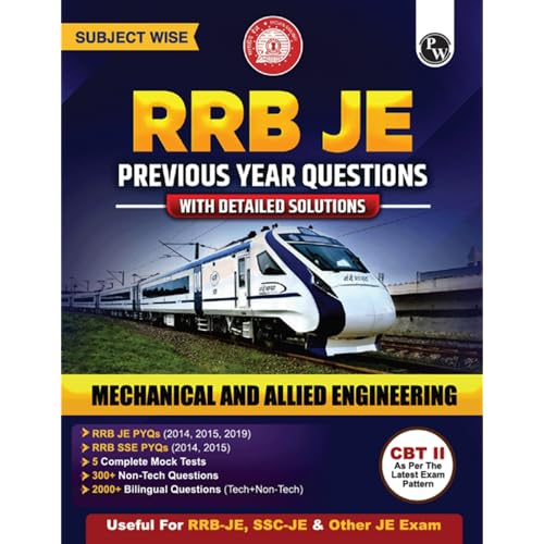 Pw Rrb Je Mechanical And Allied Engineering Subjectwise Previous Year Questions With Detailed Solutions | 2000+ Bilingual Questions | Cbt Ll As Per Latest Exam Pattern - Retail Maharaj
