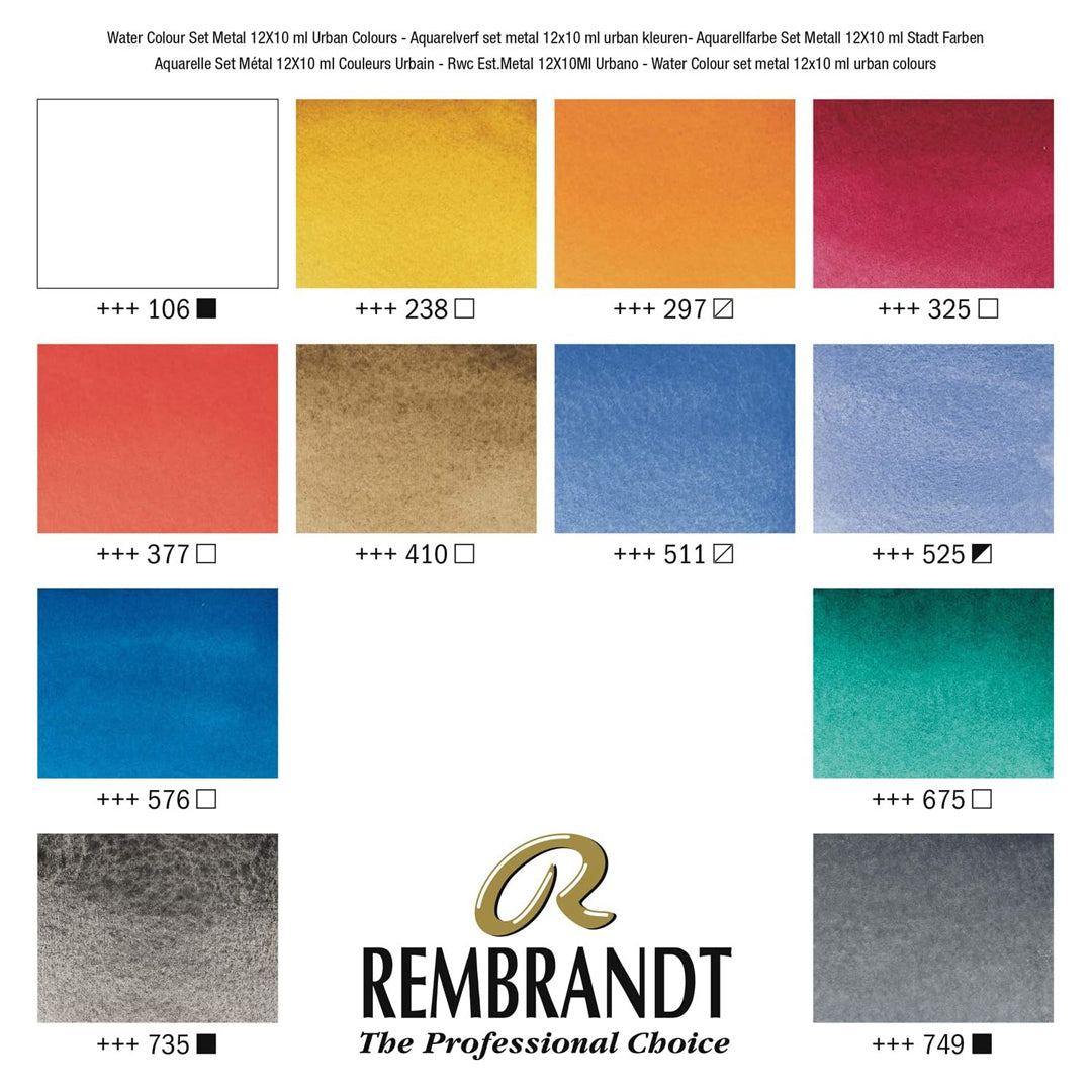 Rembrandt Professional Mono Pigment Watercolour Paint Set in Metal Tin - Retail Maharaj