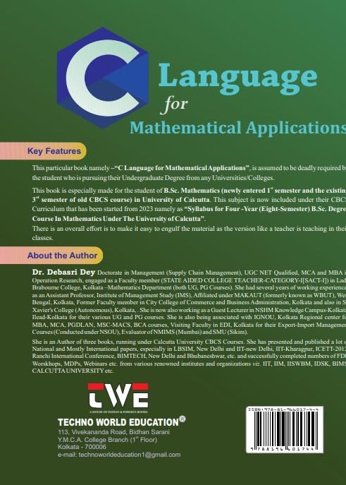 C Language For Mathematical Applicatons (English Version) by Dr. Debosri Dey - Retail Maharaj