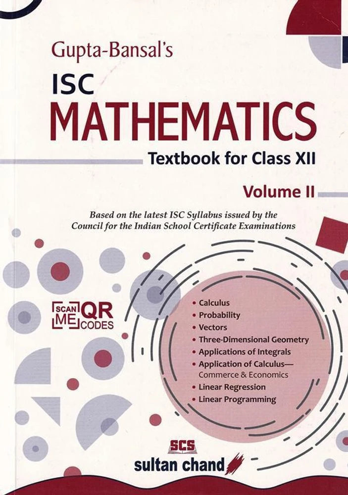 Gupta Bansal's ISC Mathematics : A Textbook For Class 12 Volume 2 - Retail Maharaj