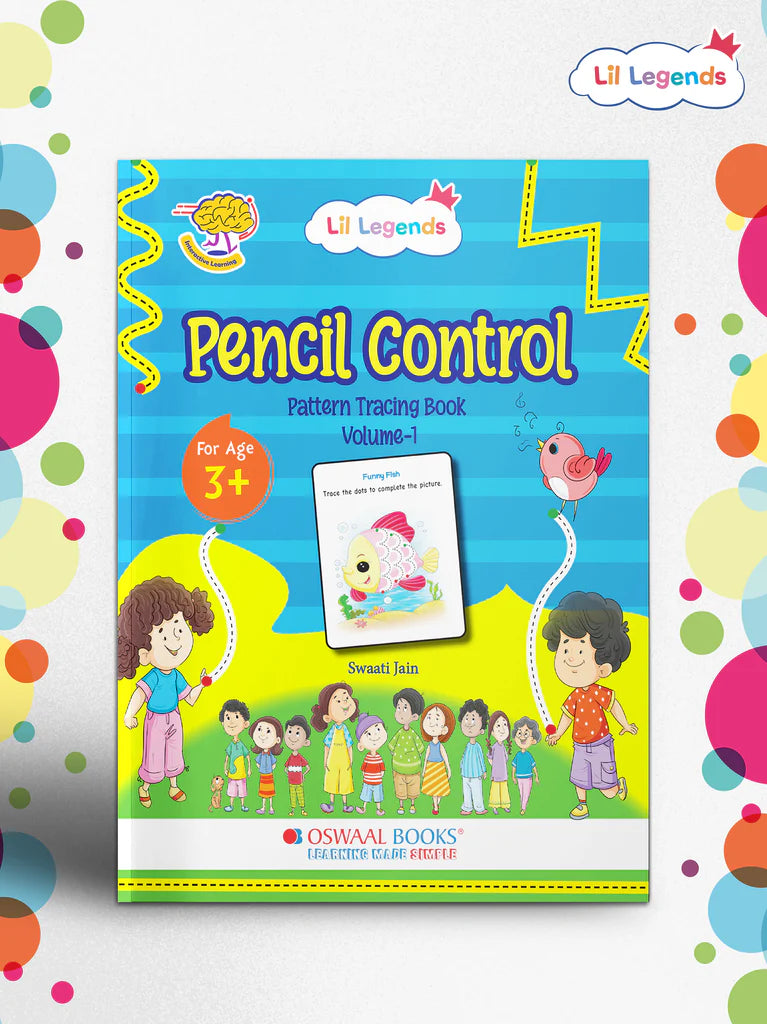 Lil Legends My first book of Patterns, Pencil Control Pattern Tracing Book Volume-1 for kids 3+ age group - Retail Maharaj