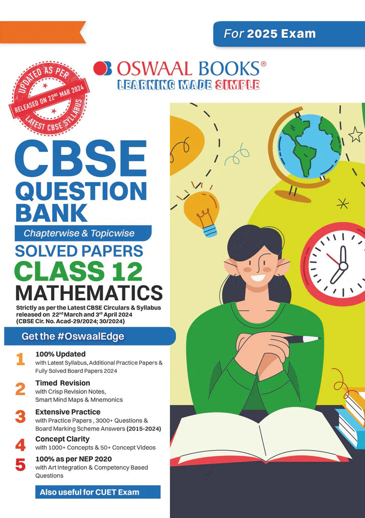 Oswaal : CBSE Question Bank “Mathematics” Class- 12 (For 2025 Exam) - Retail Maharaj