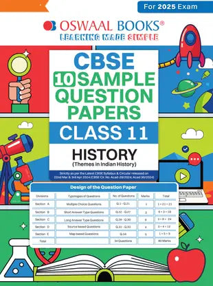 Oswaal CBSE Sample Question Papers Class 11 History Book (For 2025 Exam) - Retail Maharaj