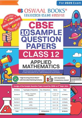 Oswaal CBSE Sample Question Papers Class 12 Applied Mathematics (For 2025 Exam) - Retail Maharaj
