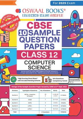Oswaal Cbse Sample Question Papers Class 12 Computer Science - Retail Maharaj