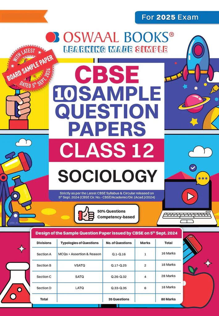 Oswaal CBSE Sample Question Papers Sociology For Class 12 | 2025 Exam | - Retail Maharaj