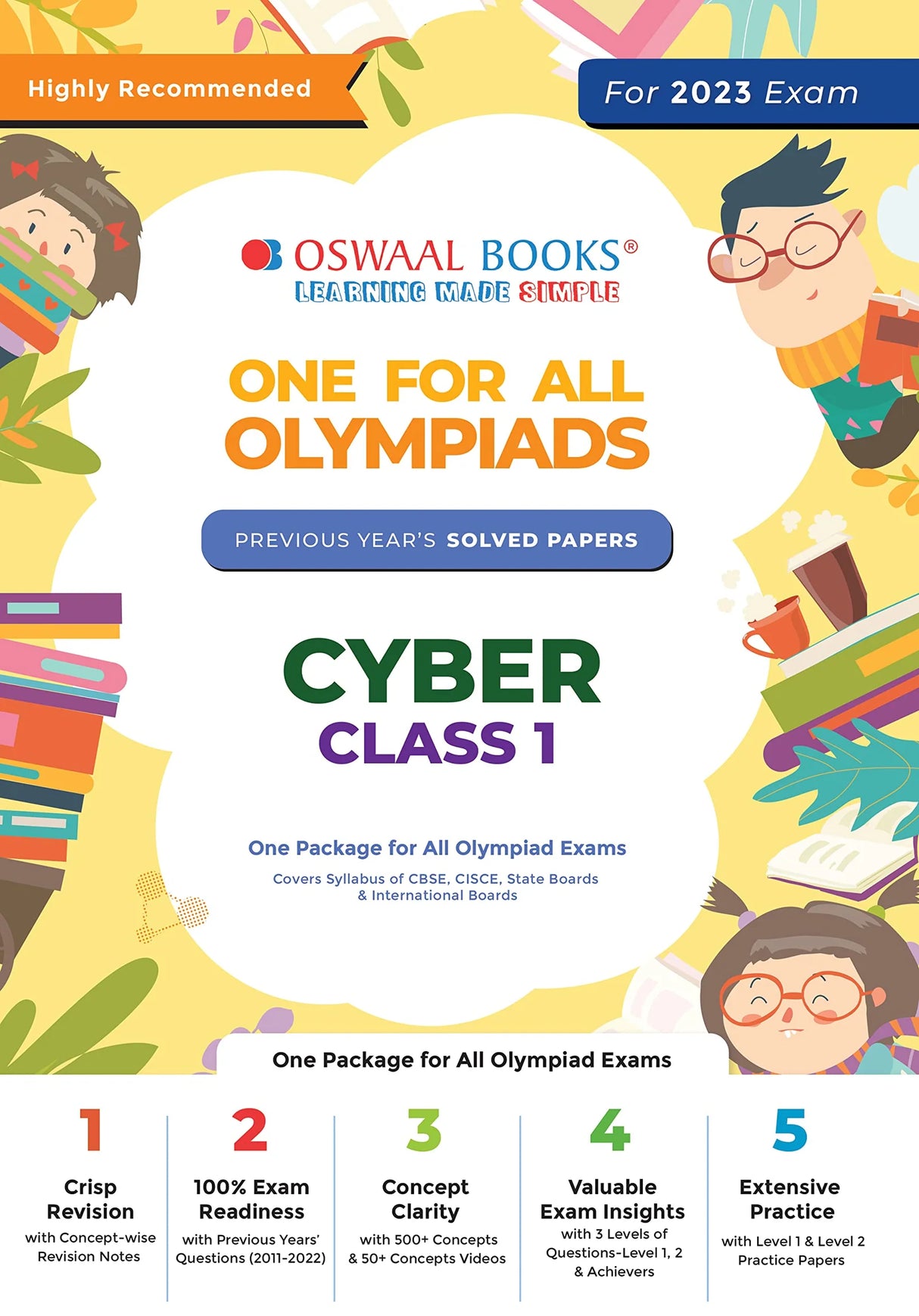 Oswaal One For All Olympiad Previous Years’ Solved Papers Cyber Class-1 - Retail Maharaj