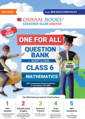 Oswaal One For All Question Bank NCERT & CBSE, Class-6 Mathematics - Retail Maharaj