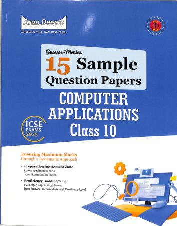Success-Mentor 15 Sample Question Papers Computer Application ICSE Class 10 (2025 Exam) - Retail Maharaj
