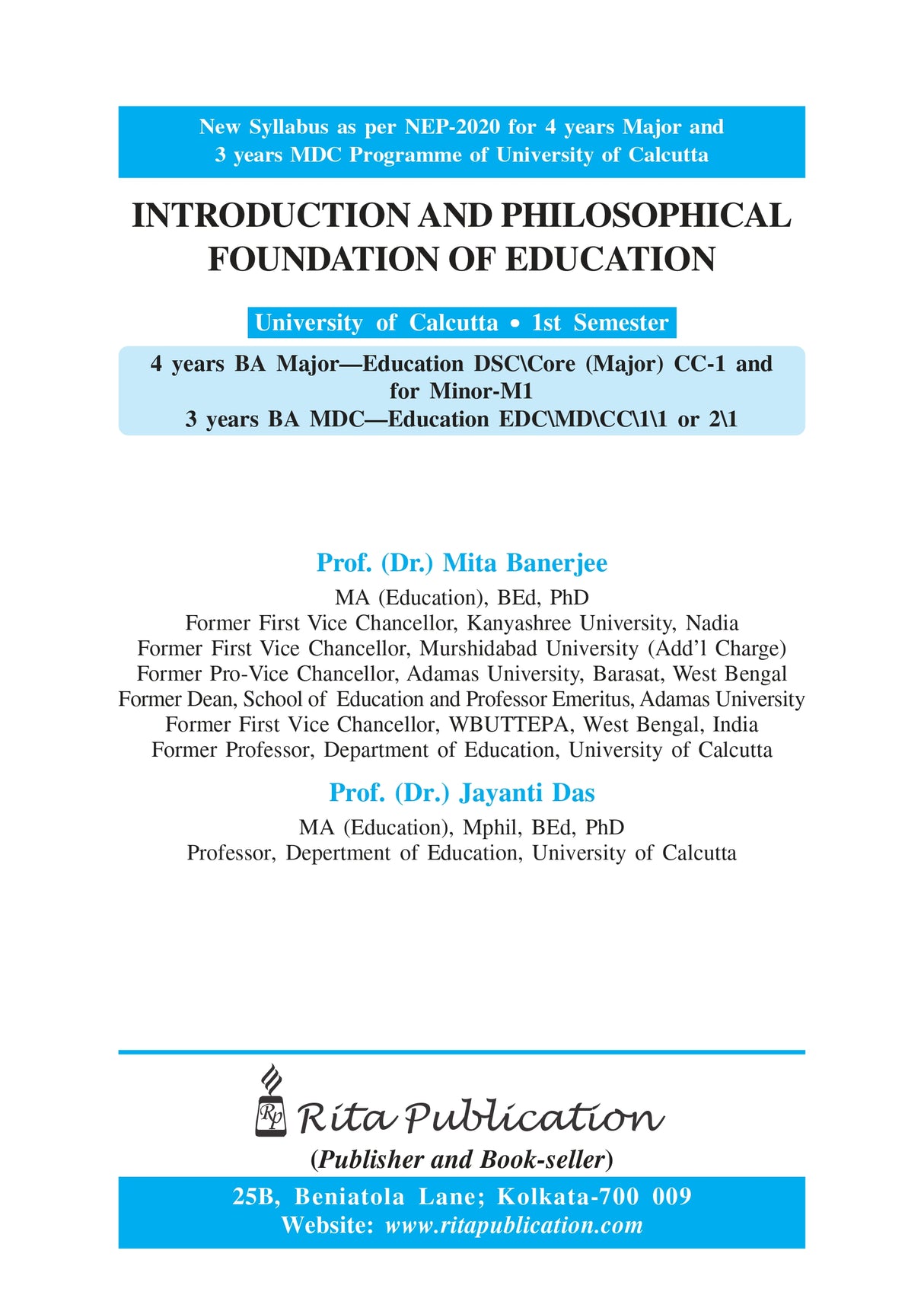 CC-1 Introduction and Philosophical Foundation of Education_CU_1st Sem_4yrs Major_Minor and 3yrs_MDC - Retail Maharaj