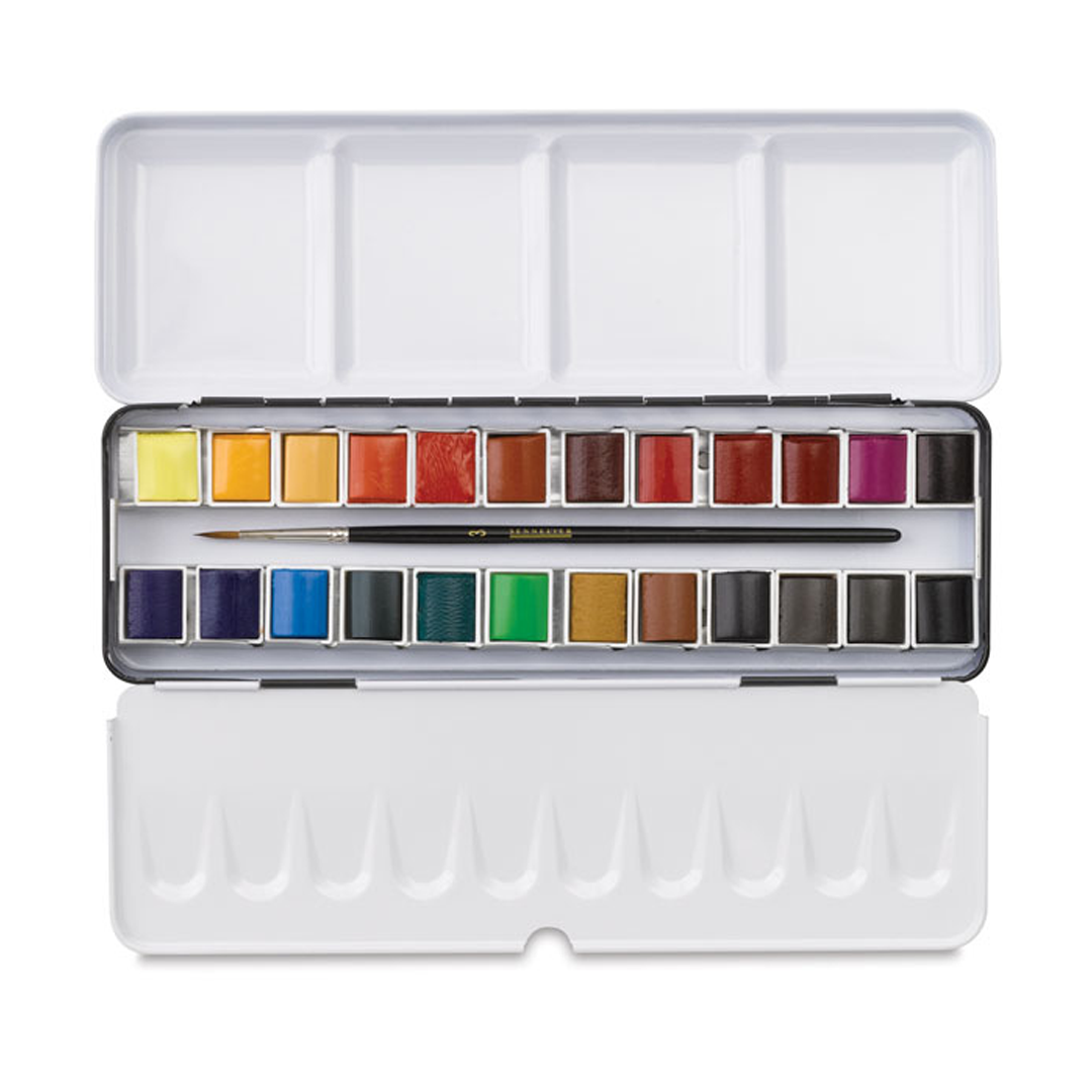 Sennelier L Aquarelle French Artist Watercolour Half Pan Metal Box Set - Retail Maharaj