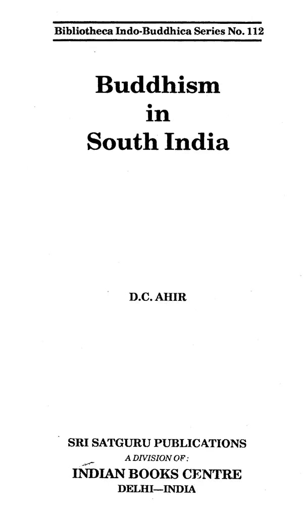 Buddhism in South India (Bibliotheca Indo-Buddhica Series No 112) - Retail Maharaj