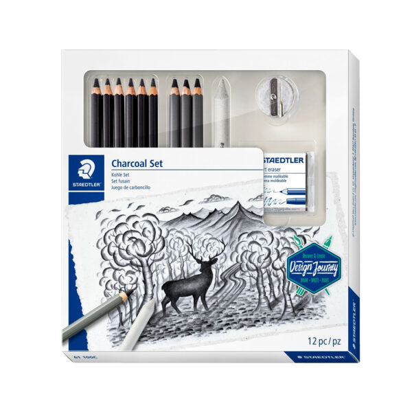 Staedtler Charcoal 12 Piece Drawing Set - Retail Maharaj