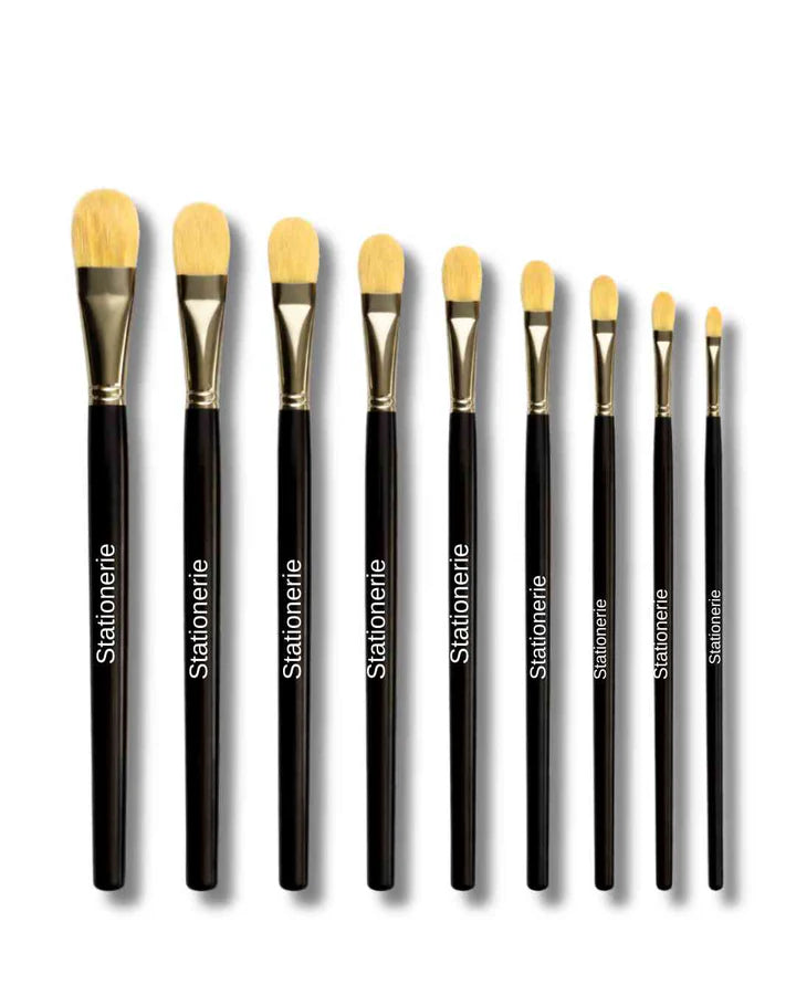 Retail Maharaj Filbert Chungking Hog Brush Set Of 8, Long Handle 11'' - Retail Maharaj
