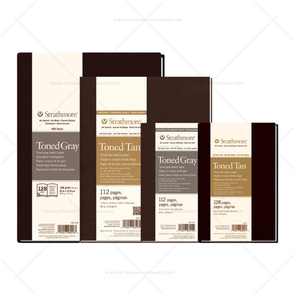 Strathmore 400 Series Toned Tan & Gray Art Journals Hardbound and Softcover - Retail Maharaj