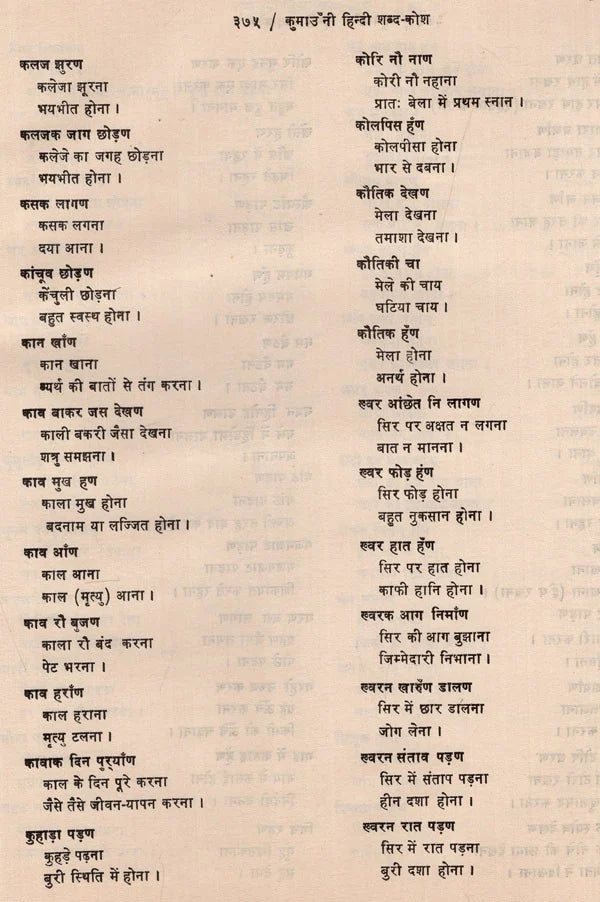 कुमाउँनी-हिन्दी शब्द-कोश: Kumauni-Hindi Dictionary (An Old and Rare Book) - Retail Maharaj