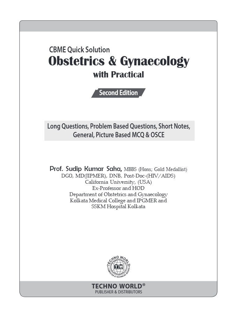 CBME Quick Solution Obstetrics & Gynaecology With Practical (English Version) 2nd Edition - Retail Maharaj
