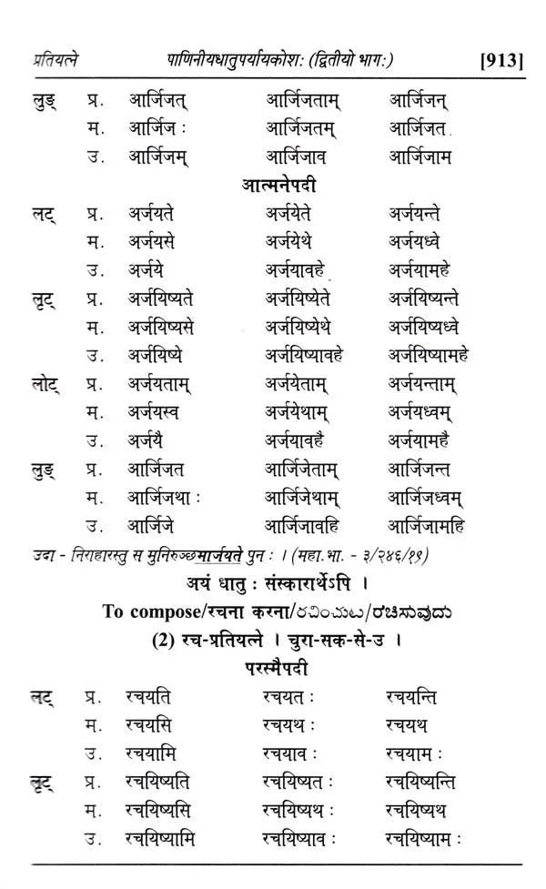 Paniniyadhatuparyayakosah (A Dictionary of Synonyms of Paninian Verbs) (Set of 2 Volumes) - Retail Maharaj