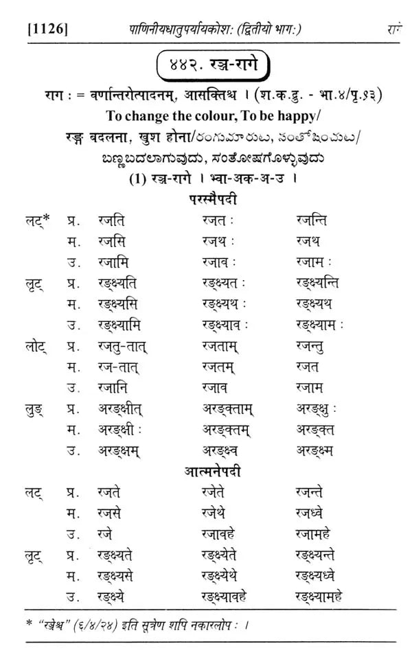 Paniniyadhatuparyayakosah (A Dictionary of Synonyms of Paninian Verbs) (Set of 2 Volumes) - Retail Maharaj