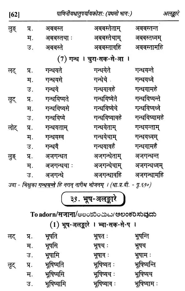 Paniniyadhatuparyayakosah (A Dictionary of Synonyms of Paninian Verbs) (Set of 2 Volumes) - Retail Maharaj