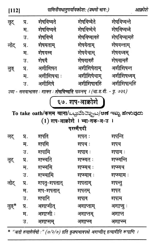 Paniniyadhatuparyayakosah (A Dictionary of Synonyms of Paninian Verbs) (Set of 2 Volumes) - Retail Maharaj