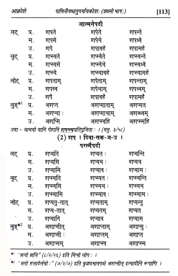 Paniniyadhatuparyayakosah (A Dictionary of Synonyms of Paninian Verbs) (Set of 2 Volumes) - Retail Maharaj