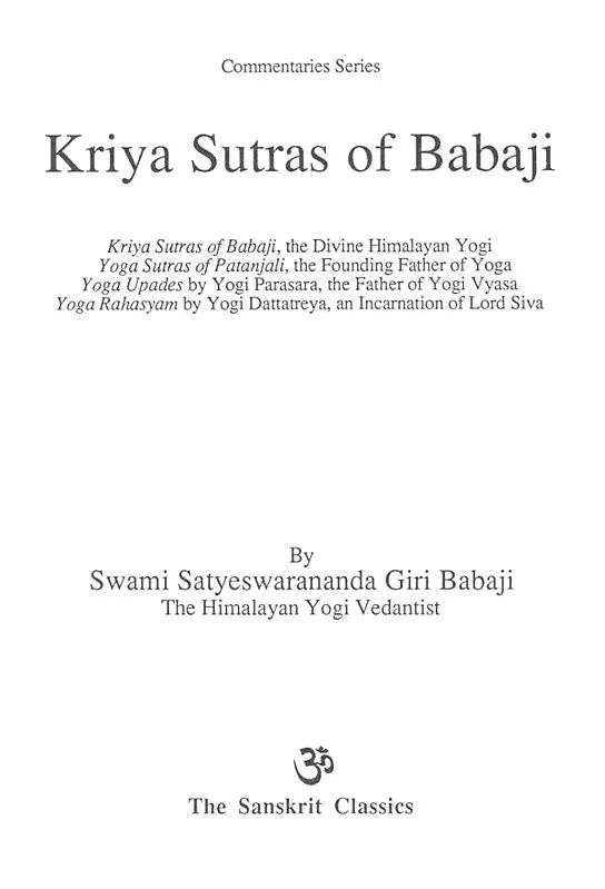 Kriya Sutras of Babaji - Retail Maharaj