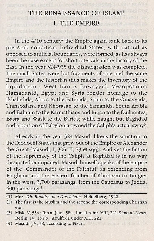 The Renaissance of Islam: Translated from the German of Adam Mez - Retail Maharaj