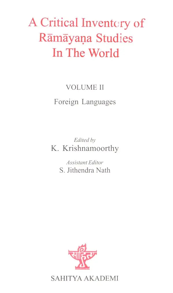 A Critical Inventory of Ramayana Studies In The World - Retail Maharaj