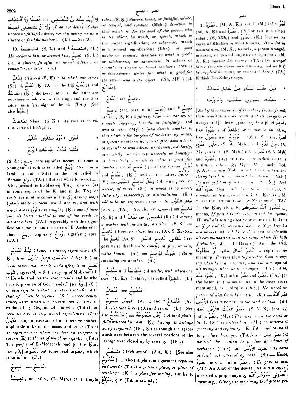 Arabic English Lexicon- Dictionary (Set of 2 Volumes) - Retail Maharaj