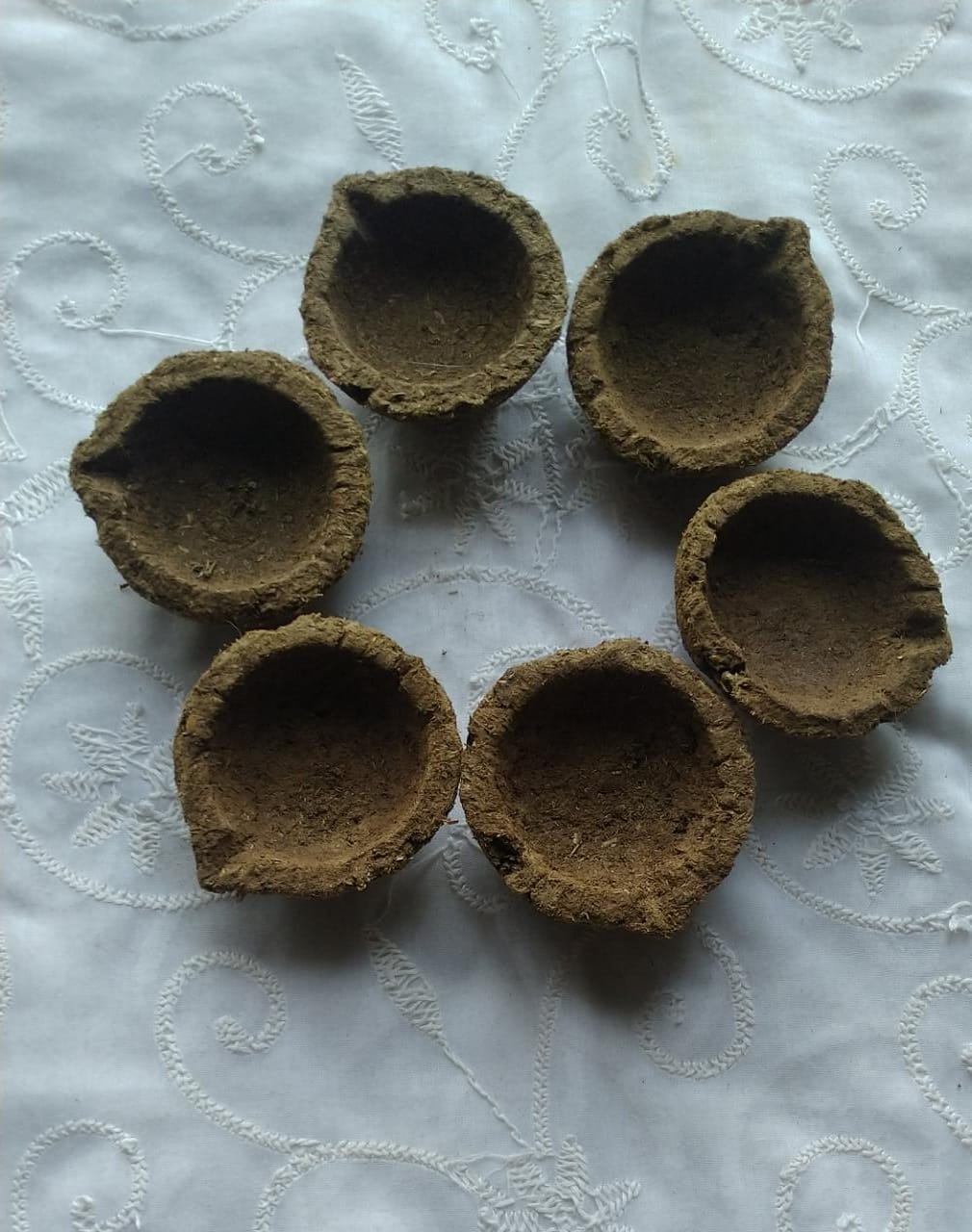 Hand Made Desi Cow Dung Panchagavya Gobar Diye for Diwali and Puja Set of 12 - Retail Maharaj