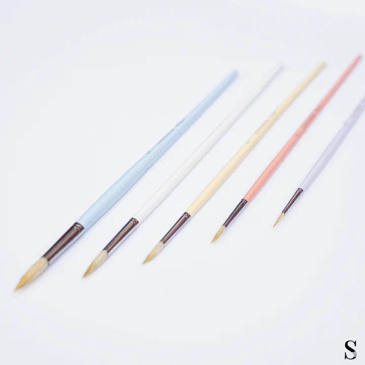 Retail Maharaj Hog Brush Set of 5 Flat Long Handle - Retail Maharaj