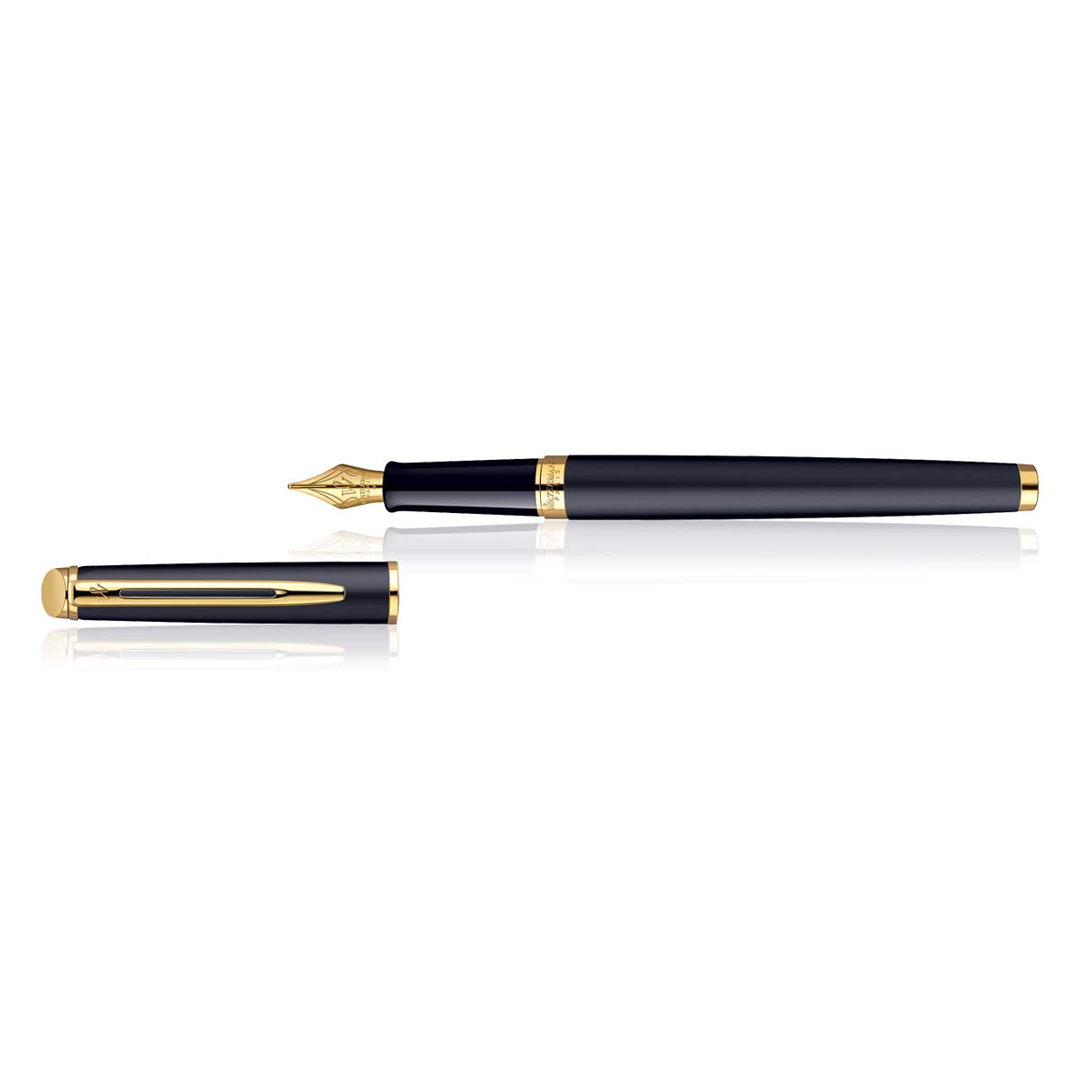 Waterman Hemisphere Matte Black Gold Trim Fountain Pen - Retail Maharaj