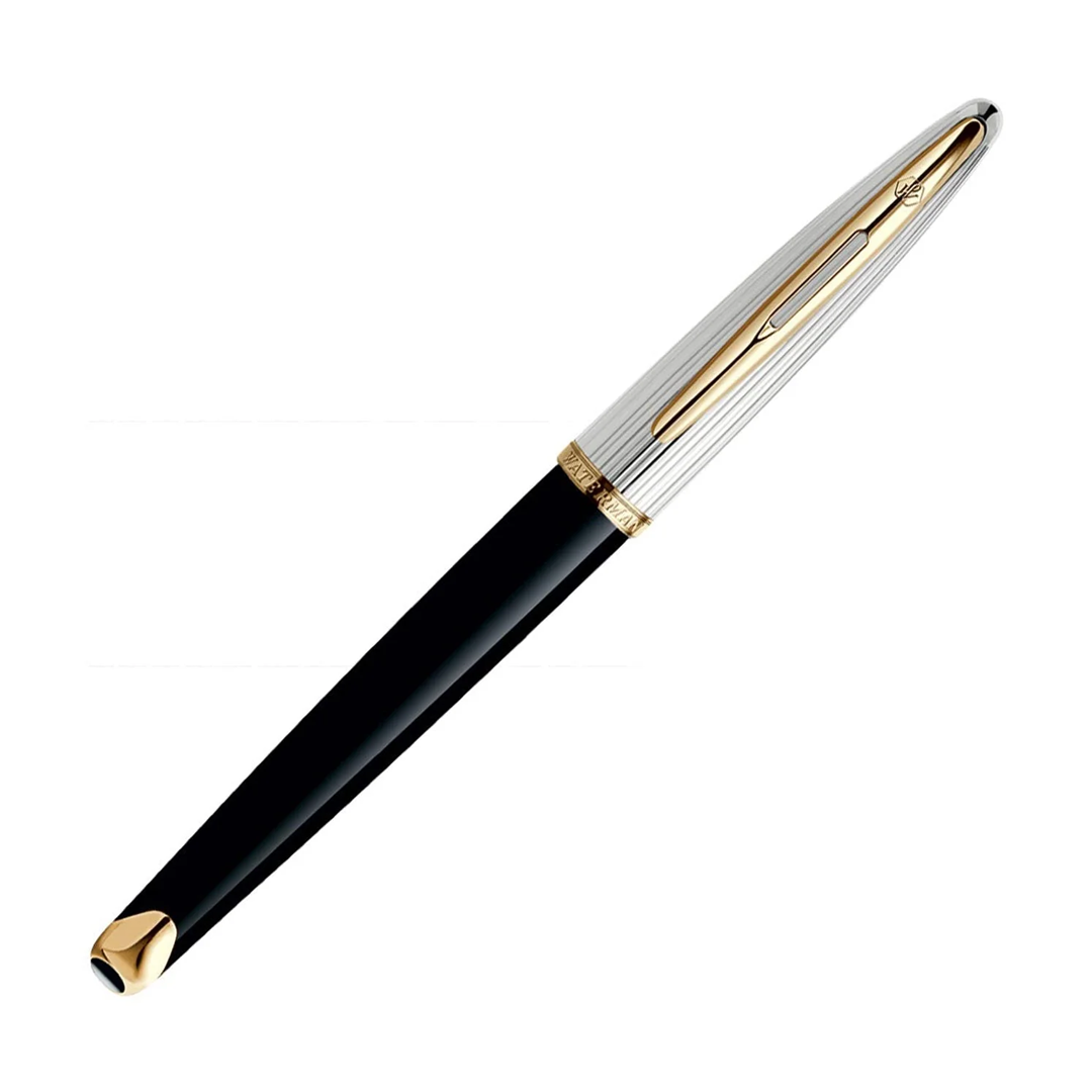 Waterman Carene Deluxe Black Gold Trim Rollerball Pen - Retail Maharaj