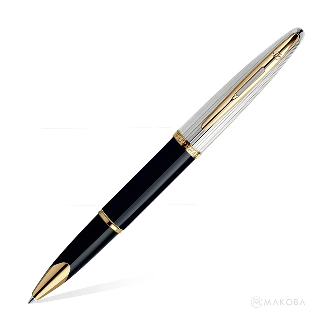 Waterman Carene Deluxe Black Gold Trim Rollerball Pen - Retail Maharaj
