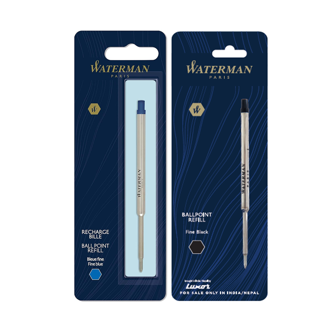 Waterman Ballpoint Pen Refill Fine Tip Blue and Black - Retail Maharaj