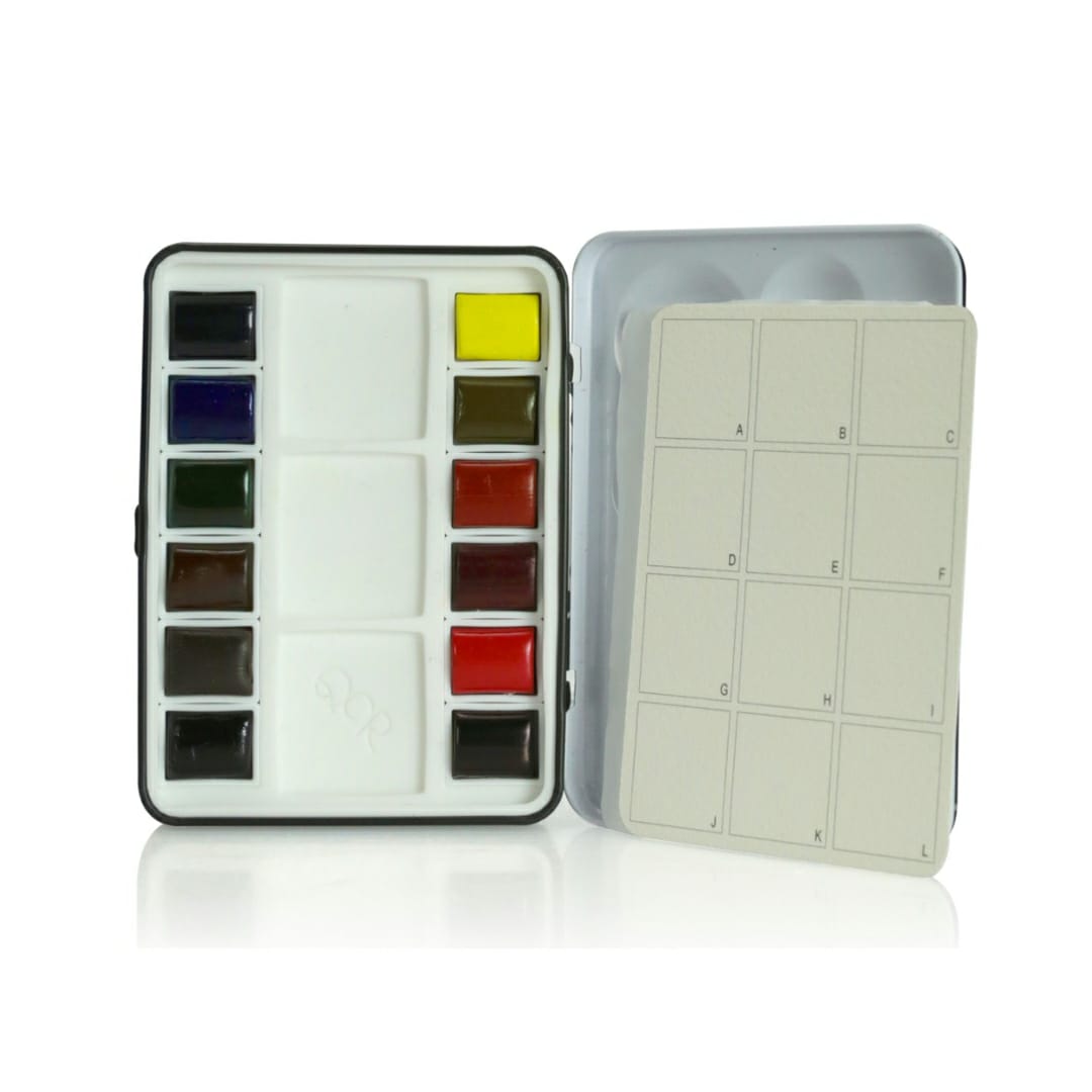 QoR Mini Set of 12 Half Pan Watercolors - Retail Maharaj