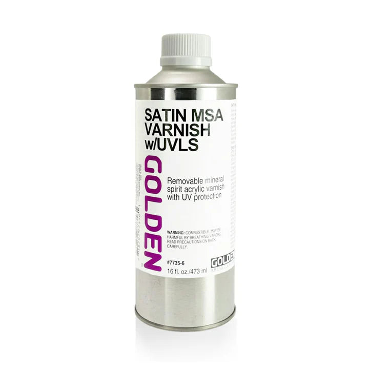 Golden Satin Mineral Spirit Acrylic Varnish 473 ml - Retail Maharaj