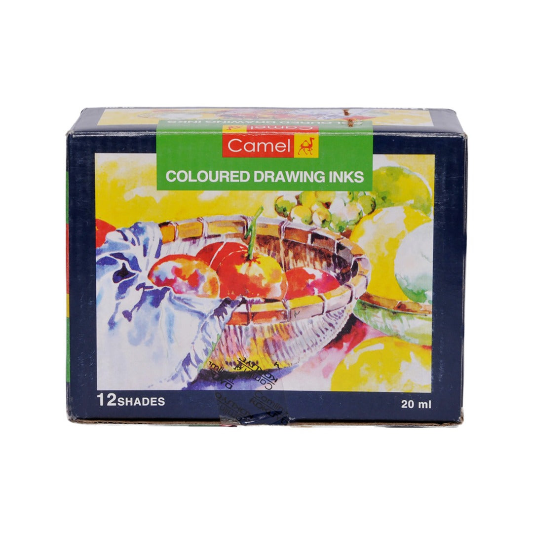 Camel Drawing Ink Set of 12 Shades x 20ml - Retail Maharaj