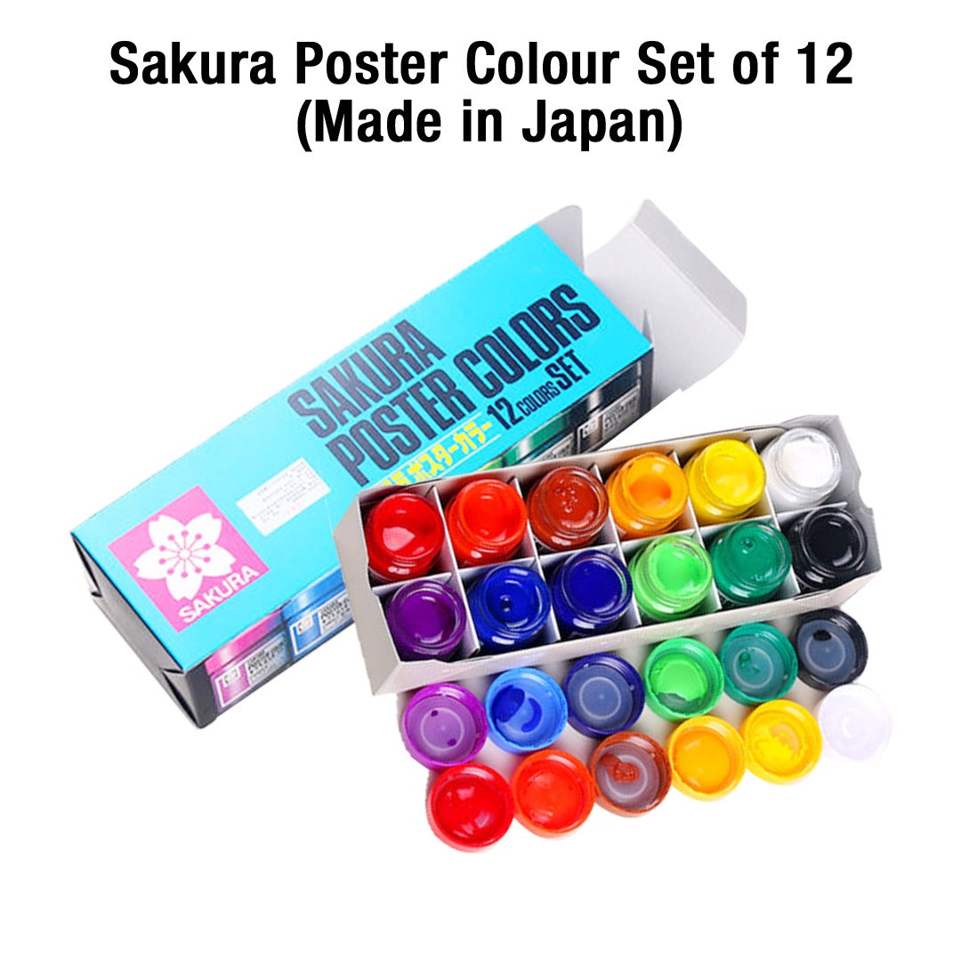Sakura Poster Colour Set of 12 (Made in Japan) - Retail Maharaj