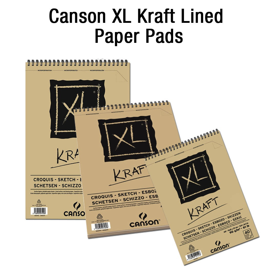 Canson XL Kraft Lined Spiral Sketchbook 90 GSM Acid Free Art Pad - Retail Maharaj