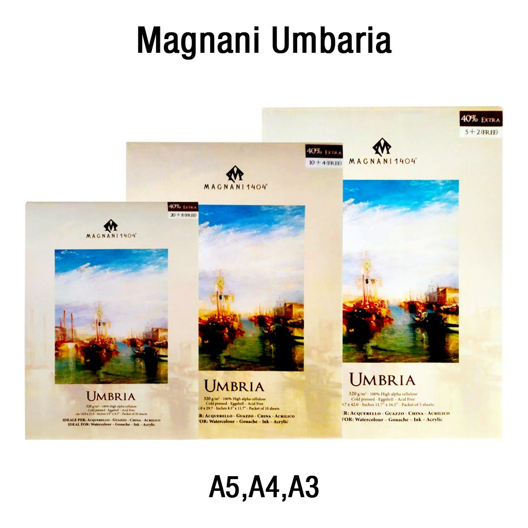 Magnani Umbria Rough Texture Watercolour Paper Cut Pack 320 GSM Open Stock - Retail Maharaj