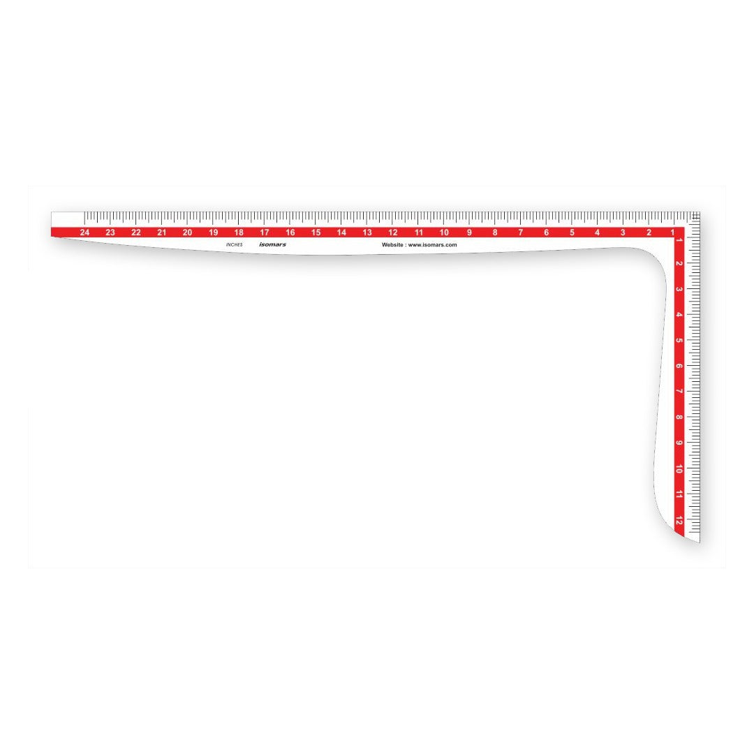 Isomars L Scale Ruler 12 x 24 Inch for Fashion Designing - Retail Maharaj