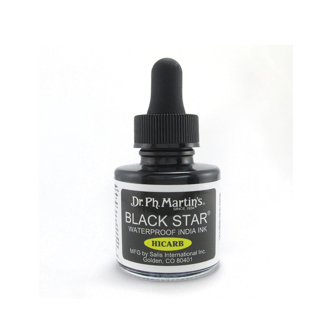 Dr. Ph. Martin’s BLACK STAR HI-CARB INDIA INK, 1.0 OZ - Retail Maharaj