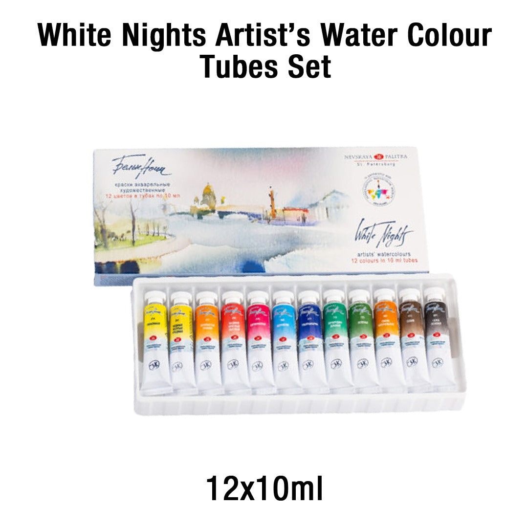 White Nights Artist Watercolour Tube Paint Set for Professionals - Retail Maharaj