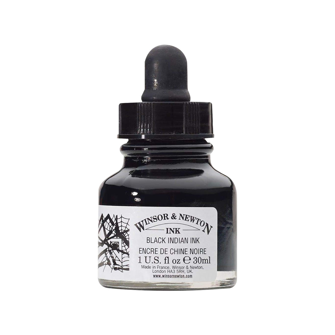 Winsor & Newton Black Indian Ink 30ml & 250ml - Retail Maharaj