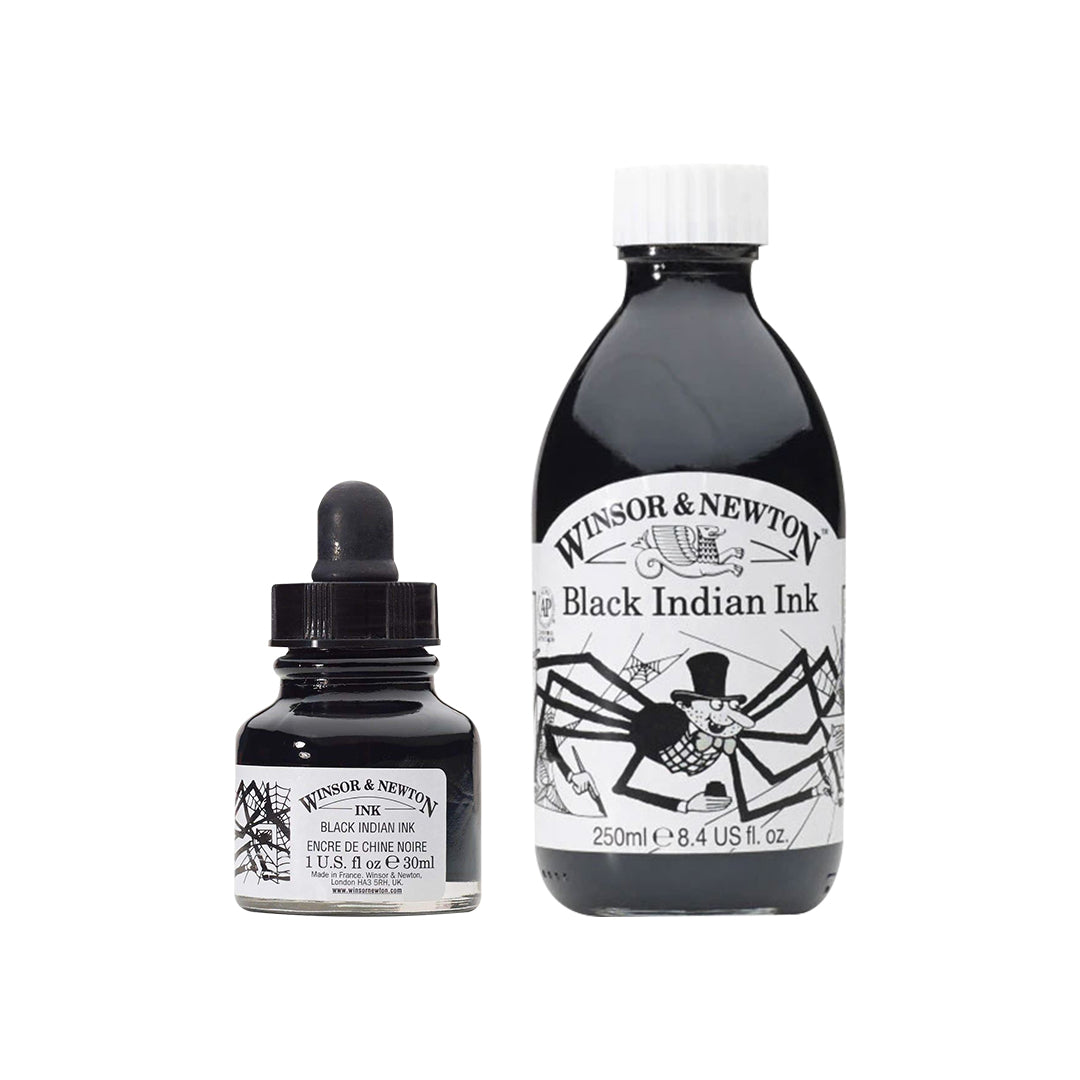Winsor & Newton Black Indian Ink 30ml & 250ml - Retail Maharaj