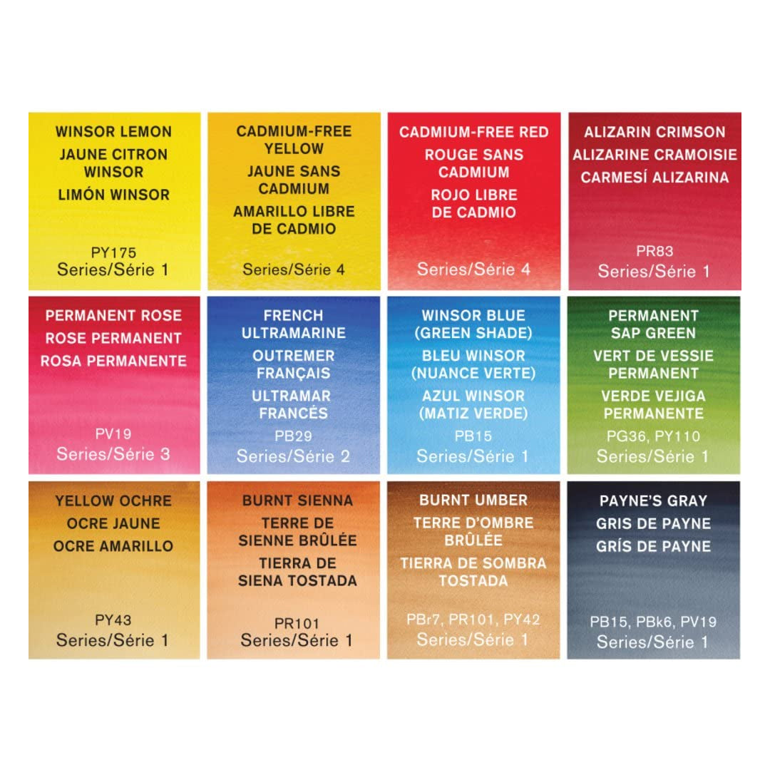 Winsor & Newton Watercolor Professional Tubes Set of 12 x 5ml - Retail Maharaj