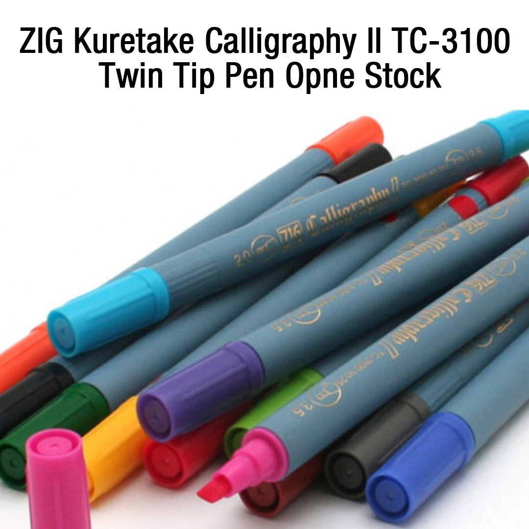ZIG Kuretake Calligraphy II TC-3100 Twin Tip Calligraphy Pen – Individual Colours (Open Stock) - Retail Maharaj
