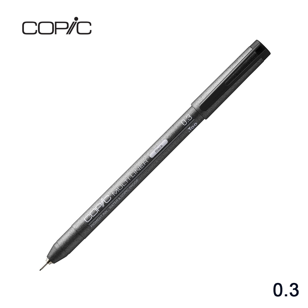 Copic Multiliner Black Pigment Ink Fineliner Pen for Illustration and Technical Drawing - Retail Maharaj